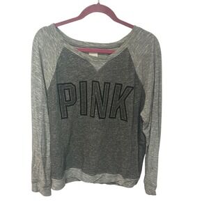 Gray PINK Long Sleeve Sweatshirt